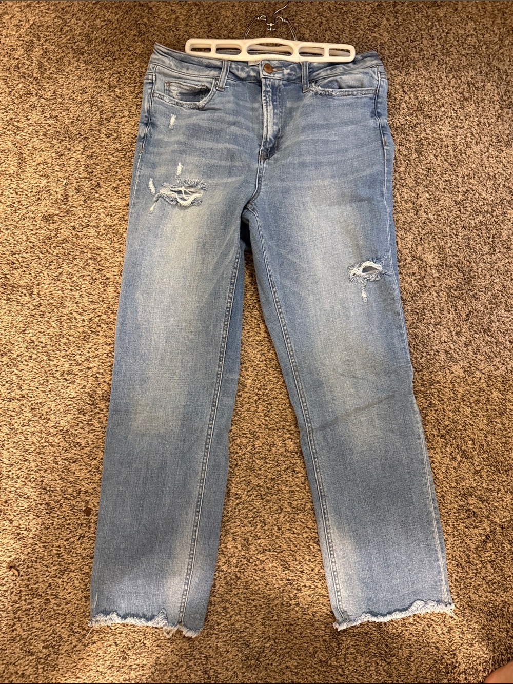 Flying Monkey Light Blue Distressed Flare Jeans
